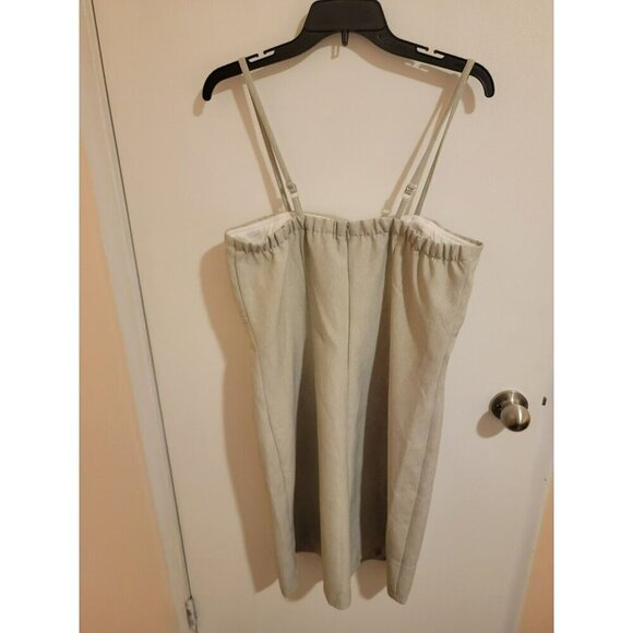 Olivia Matthew's Mini Dress Size 16 Spaghetti Adjustable straps Gray/Beige - Picture 2 of 7